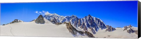 Framed Panoramic View Of the Mont Blanc Massif Print