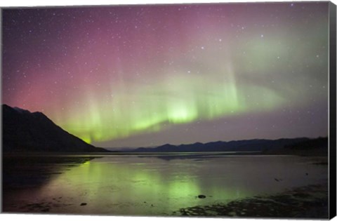 Framed Northern Lights Over Kluane Lake, Yukon, Canada Print