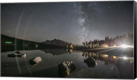 Framed Milky Way Over Two Jack Lake Print