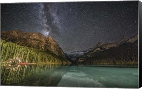 Framed Milky Way Over Lake Louise in Banff National Park, Alberta, Canada Print