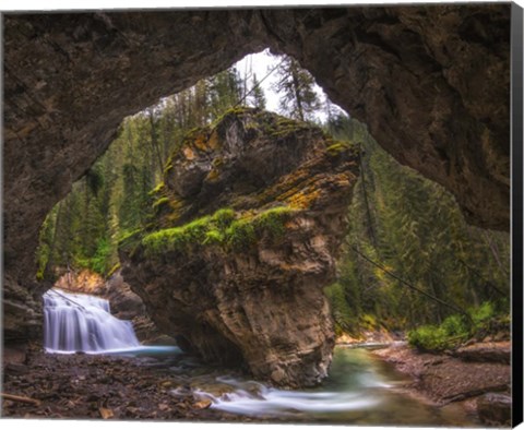 Framed View from Inside a Cave in Banff National Park, Alberta, Canada Print