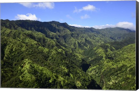 Framed Aerial View Of Koloa, Hawaii Print