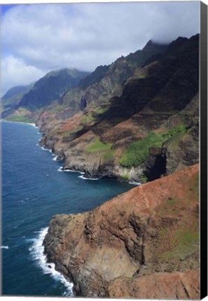 Framed Aerial View Of Na Pali Coast, Kauai, Hawaii Print