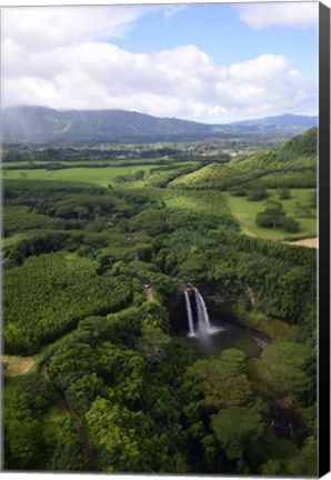 Framed Aerial View Of Wailua River State Park, Kauai, Hawaii Print