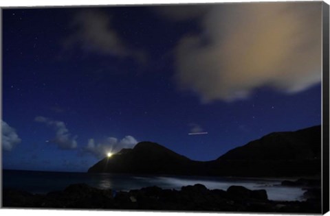 Framed Night Sky in Oahu, Hawaii Print