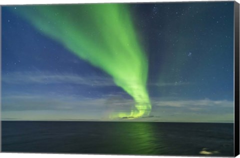 Framed Aurora in Moonlight Over the Barents Sea Print