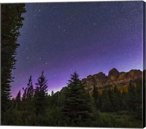 Framed Big and Little Dippers, and Polaris, Over Castle Mountain in Banff National Park Print