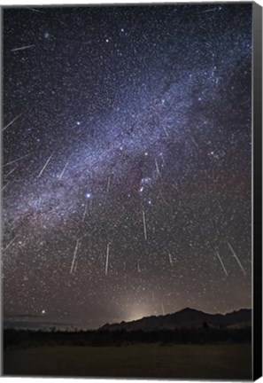 Framed Geminid Meteor Shower Raining Overhead Above the Chiricahua Mountains Print
