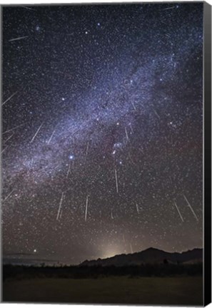 Framed Geminid Meteor Shower Raining Overhead Above the Chiricahua Mountains Print