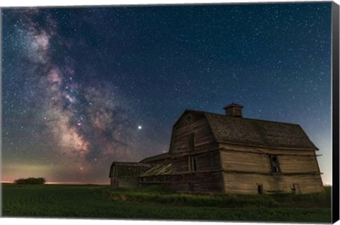 Framed Galactic Centre Area of the Milky Way Behind An Old Barn Print