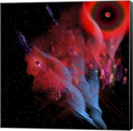 Framed Red Sun Nebula Print