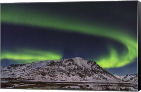 Framed Northern Lights Over Stamsund Fjord, Norway Print