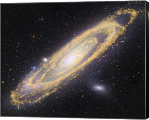 Framed Visible Light-Infrared Composite of Messier 31, the Andromeda Galaxy Print