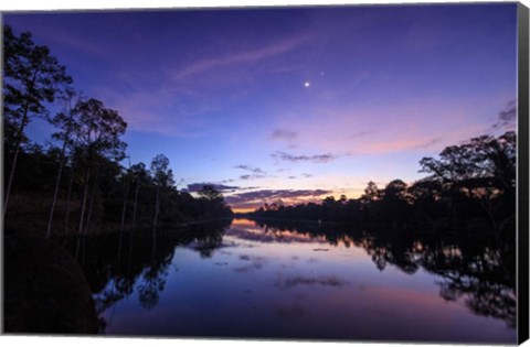 Framed Break of Dawn at Angkor Wat in Cambodia Print