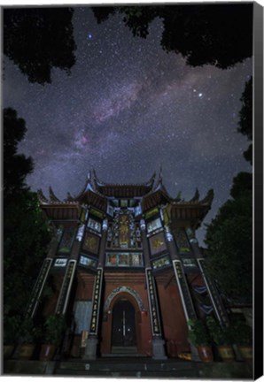 Framed Milky Way Appears Above An Ancient Temple Print