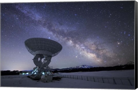 Framed Milky Way Rises Above a Radio Telescope at the Nanshan Observatory, China Print