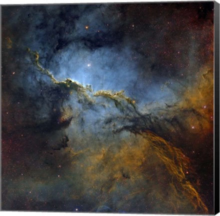 Framed Fighting Dragons Nebula, NGC 6188, in the Constellation Ara Print