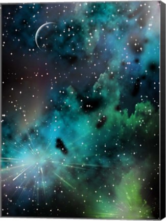 Framed Vivid Colors in Deep Space Print