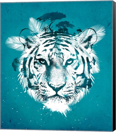 Framed White Tiger Print