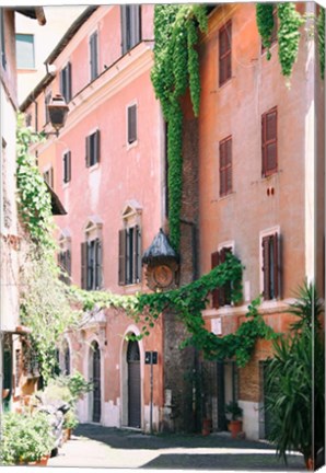 Framed Pink Buildings in Rome Print