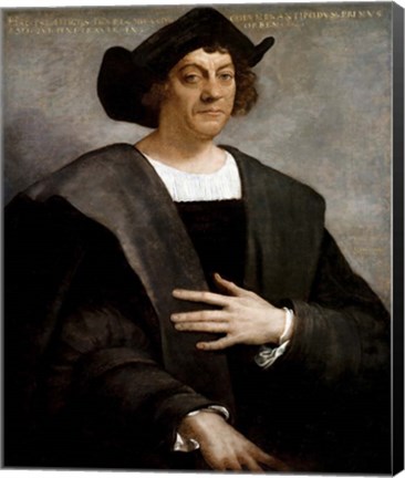 Framed Christopher Columbus, by Sebastiano del Piombo, 1519 Print