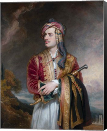 Framed Lord Byron in Albanian Dress Print