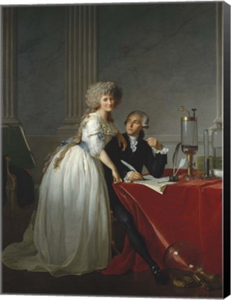 Framed Antoine-Laurent de Lavoisier and his Wife Print