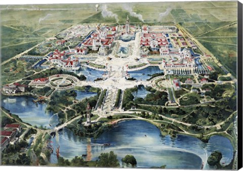 Framed Birdseye view of the Pan-American Exposition held in Buffalo, New York Print