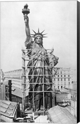 Framed Statue of Liberty under Construction, Paris, 1884 Print