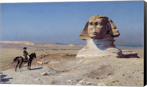 Framed Napoleon Bonaparte on horseback in front of the Great Sphinx of Giza Print