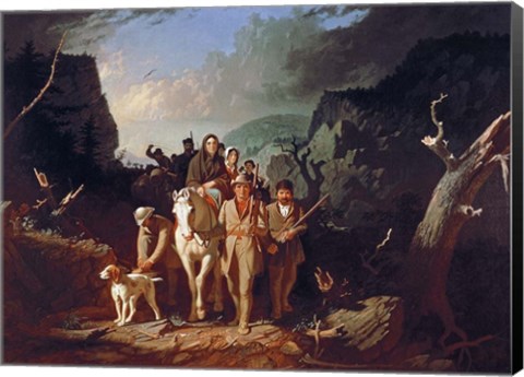 Framed Daniel Boone escorting settlers through the Cumberland Gap Print