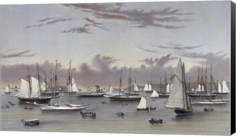 Framed Yacht Squadron at Newport, circa 1872 Print