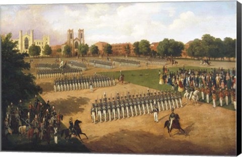 Framed Seventh Regiment assembling for review on Washington Square, New York Print