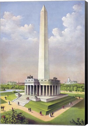 Framed National Washington Monument, circa 1885 Print