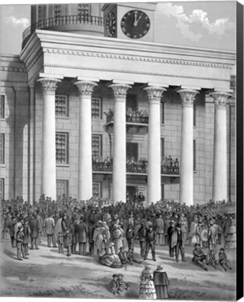 Framed Crowd at Capitol Building in Montgomery, Alabama, for the inauguration of Jefferson Davis Print