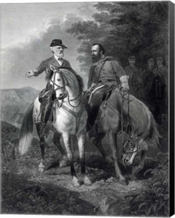 Framed Last Meeting of Generals Robert E Lee &amp; Stonewall Jackson, circa 1863 Print