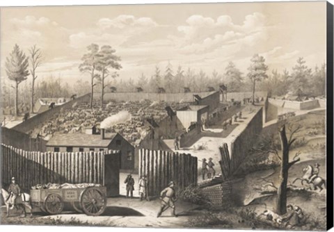 Framed Andersonville Prison Georgia, circa 1864 Print