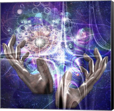 Framed Hands Manipulate Atomic Or Other Properties of Universe Print