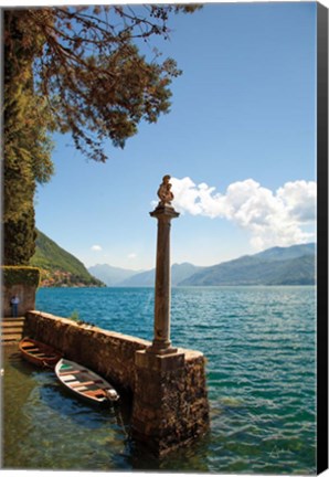 Framed Boats by Lake Como Print