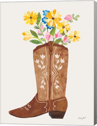 Framed Western Cowgirl Boot VI Print