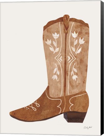 Framed Western Cowgirl Boot IV Print