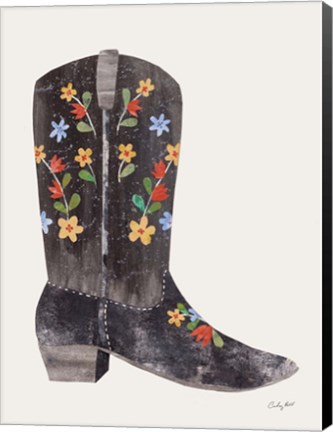 Framed Western Cowgirl Boot III Print