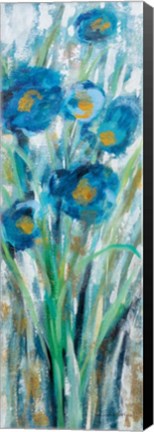 Framed Tall Blue Flowers II Print