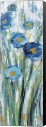 Framed Tall Blue Flowers I Print