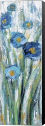 Framed Tall Blue Flowers I Print