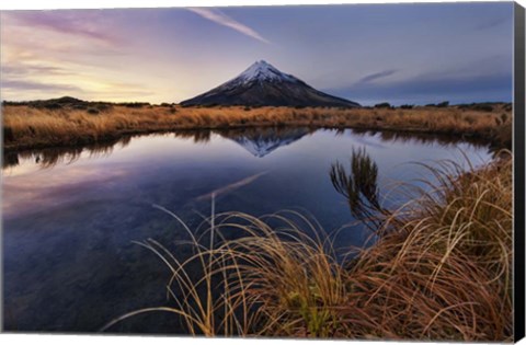 Framed Mount Taranaki: Morning Breeze Print