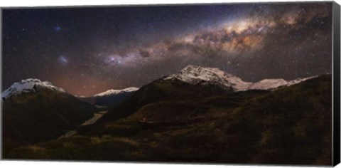 Framed Mount Aspiring - Liverpool Hut Print