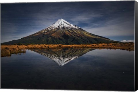 Framed Mount Taranaki - A Starry Night Print