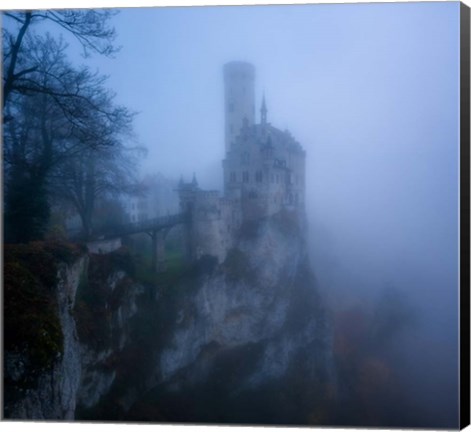 Framed Castle in the Mist Print