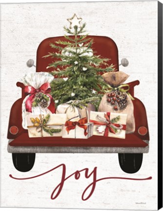 Framed Joy Christmas Truck Print